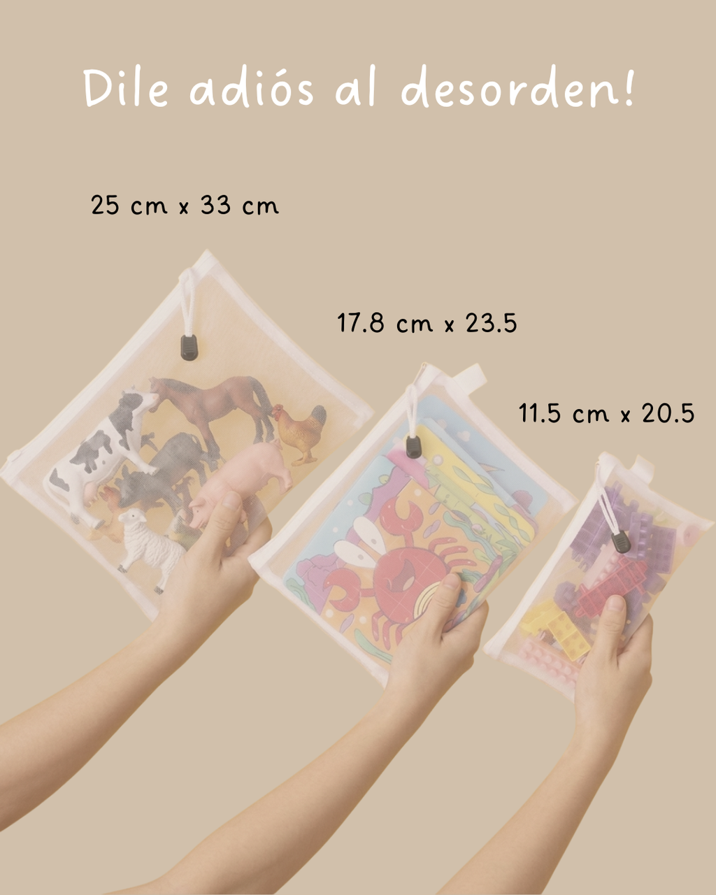 Estuches Organizadores De Juguetes De Niños (Pack de 3)