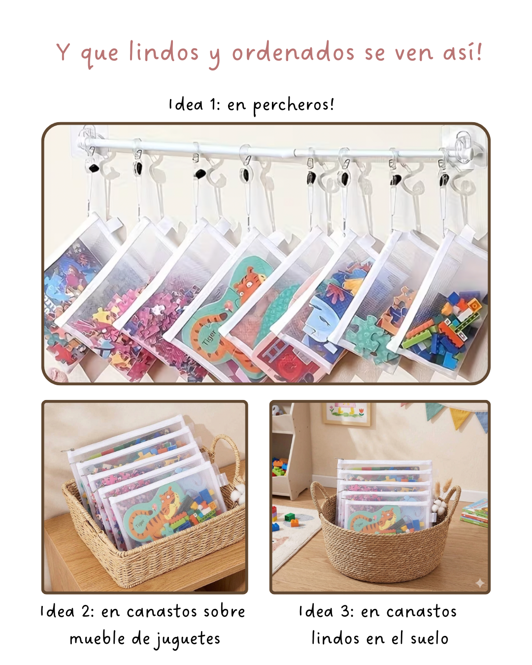 Estuches Organizadores De Juguetes De Niños (Pack de 3)