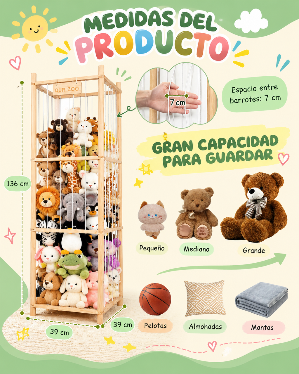 Organizador de Peluches o Pelotas