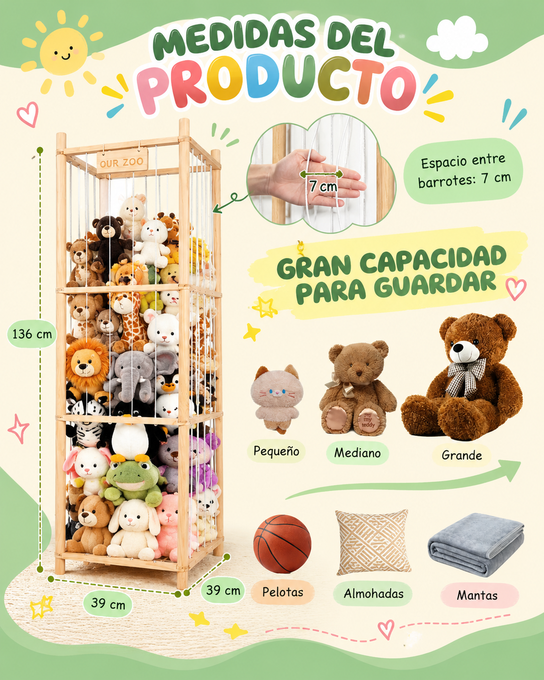 Organizador de Peluches o Pelotas